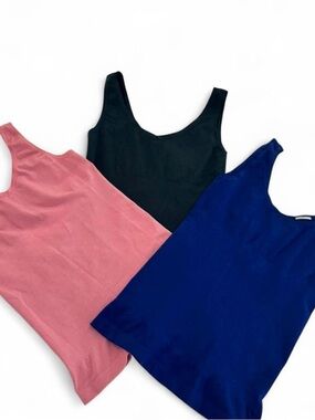 Yummie Set of 3 Shaping Tank Tops - Pink, Pine & Navy